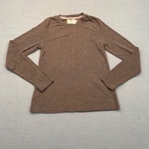 The Normal Brand Shirt Mens Small Brown Long Sleeve Crew Neck Heathered